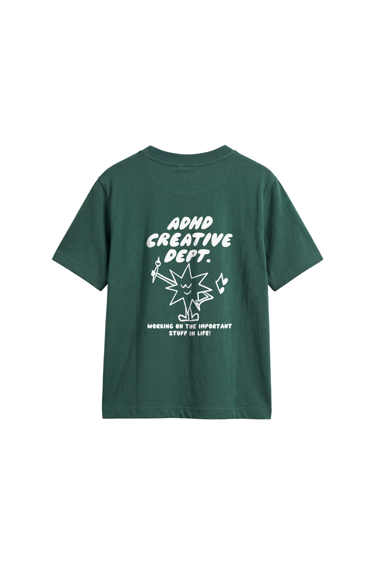 ADHD Creative Dept - Kids T-shirt Bottle Green — back