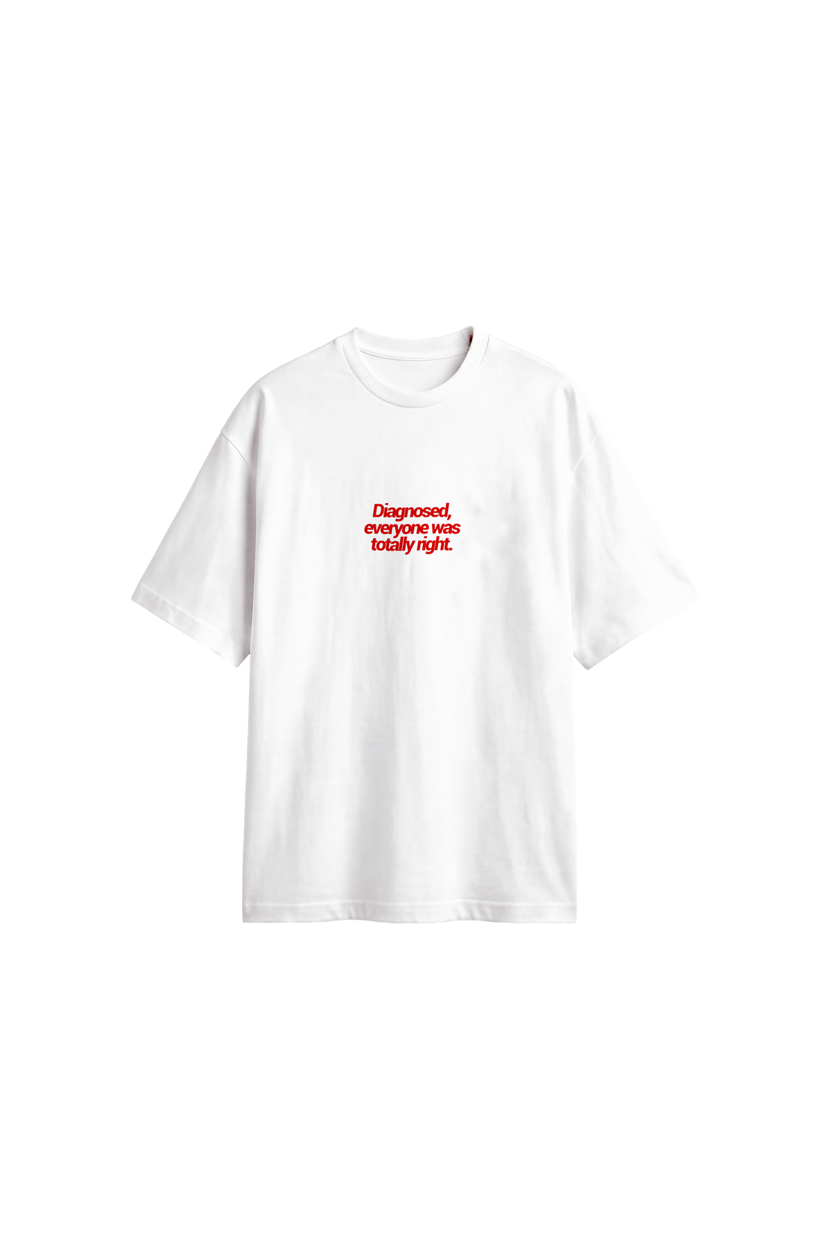 Diagnosed - Mens Oversized T-shirt — Off white — front