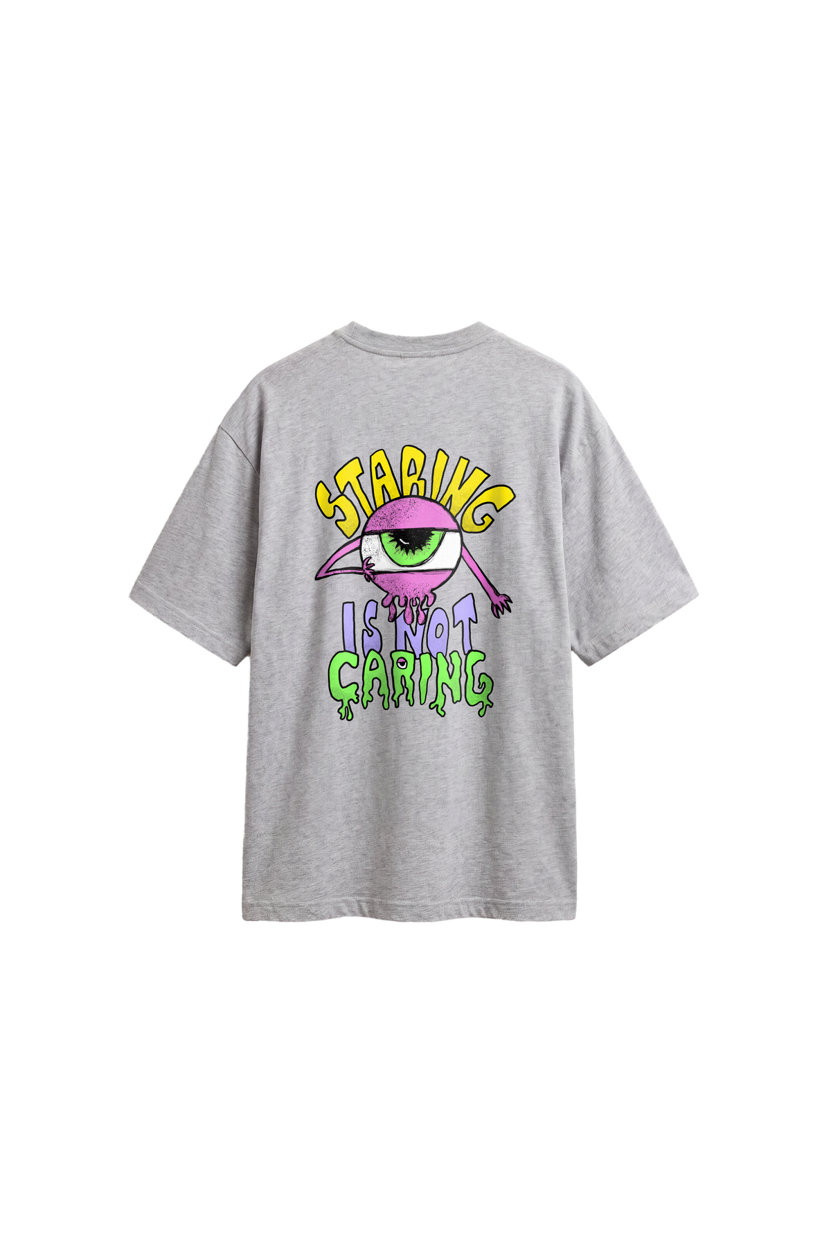 Staring Is Not Caring – Men Oversized T-shirt grey back