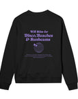 WILL STIM FOR DISCO - WOMENS REGULAR SWEATSHIRT - BLACK