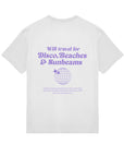 WILL TRAVEL FOR DISCO - MENS BOXY TEE - OFF WHITE