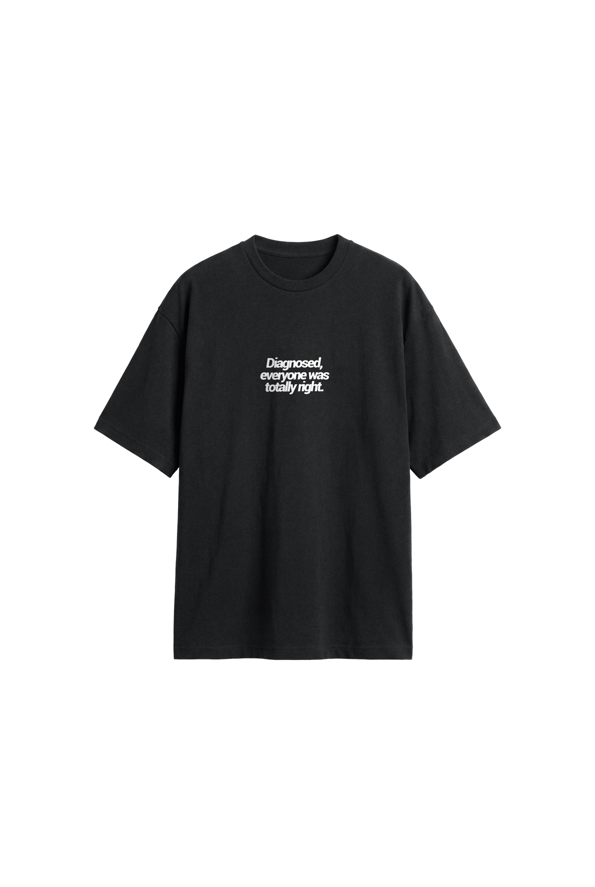 Diagnosed - Mens Oversized T-shirt — Off black — front