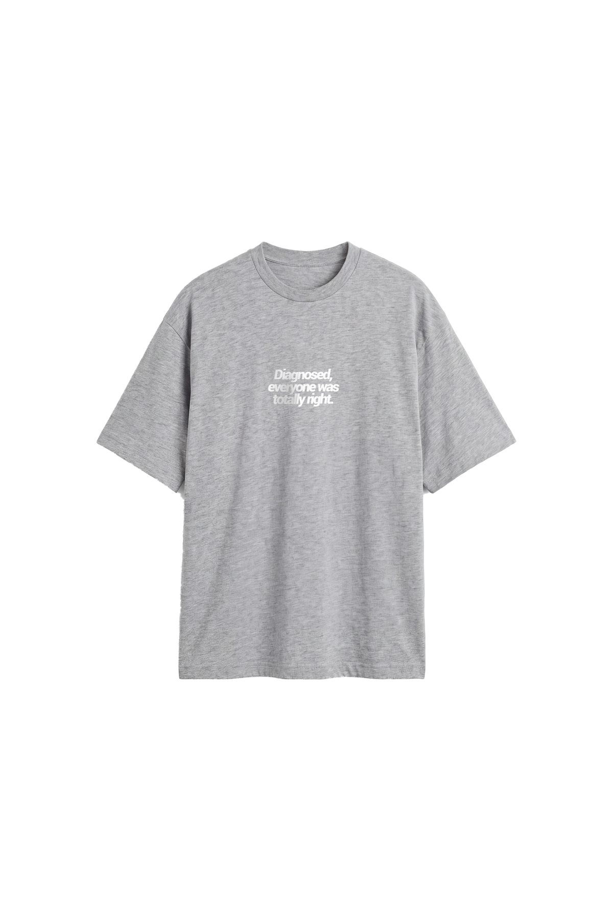 Diagnosed - Mens Oversized T-shirt — Grey Melange — front