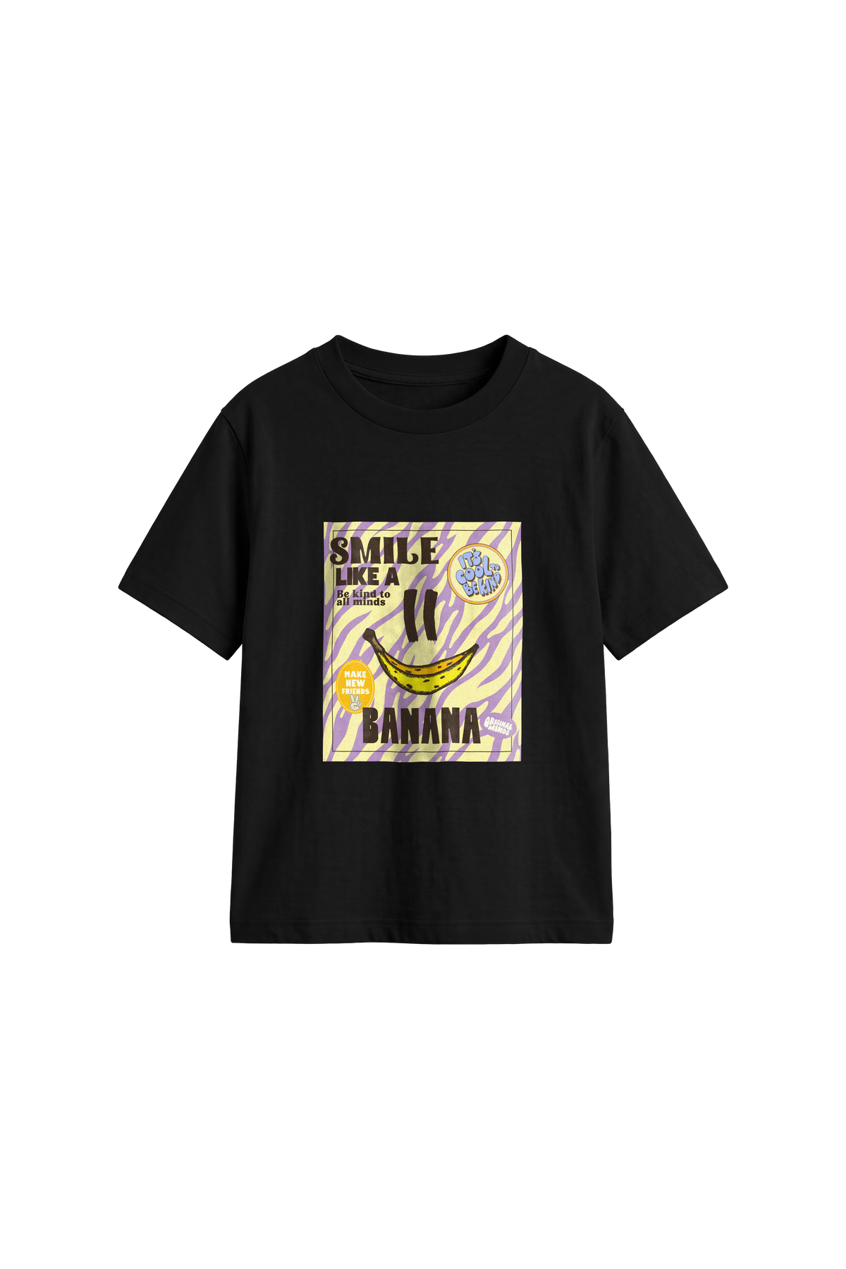 Smile Like A Banana - Kids T-shirt Black — front