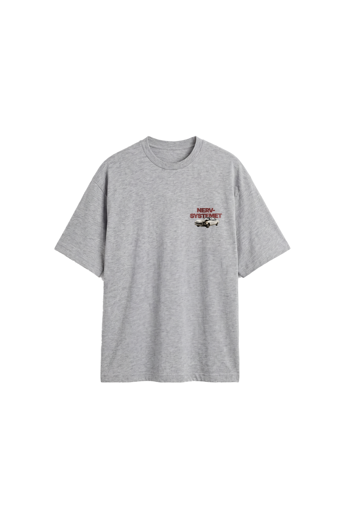 Nervsystemet Går Bra - Mens Oversized T-shirt — Grey Melange — front