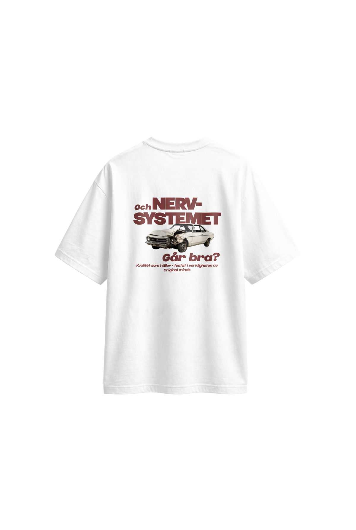 Nervsystemet Går Bra - Mens Oversized T-shirt — Off white — back