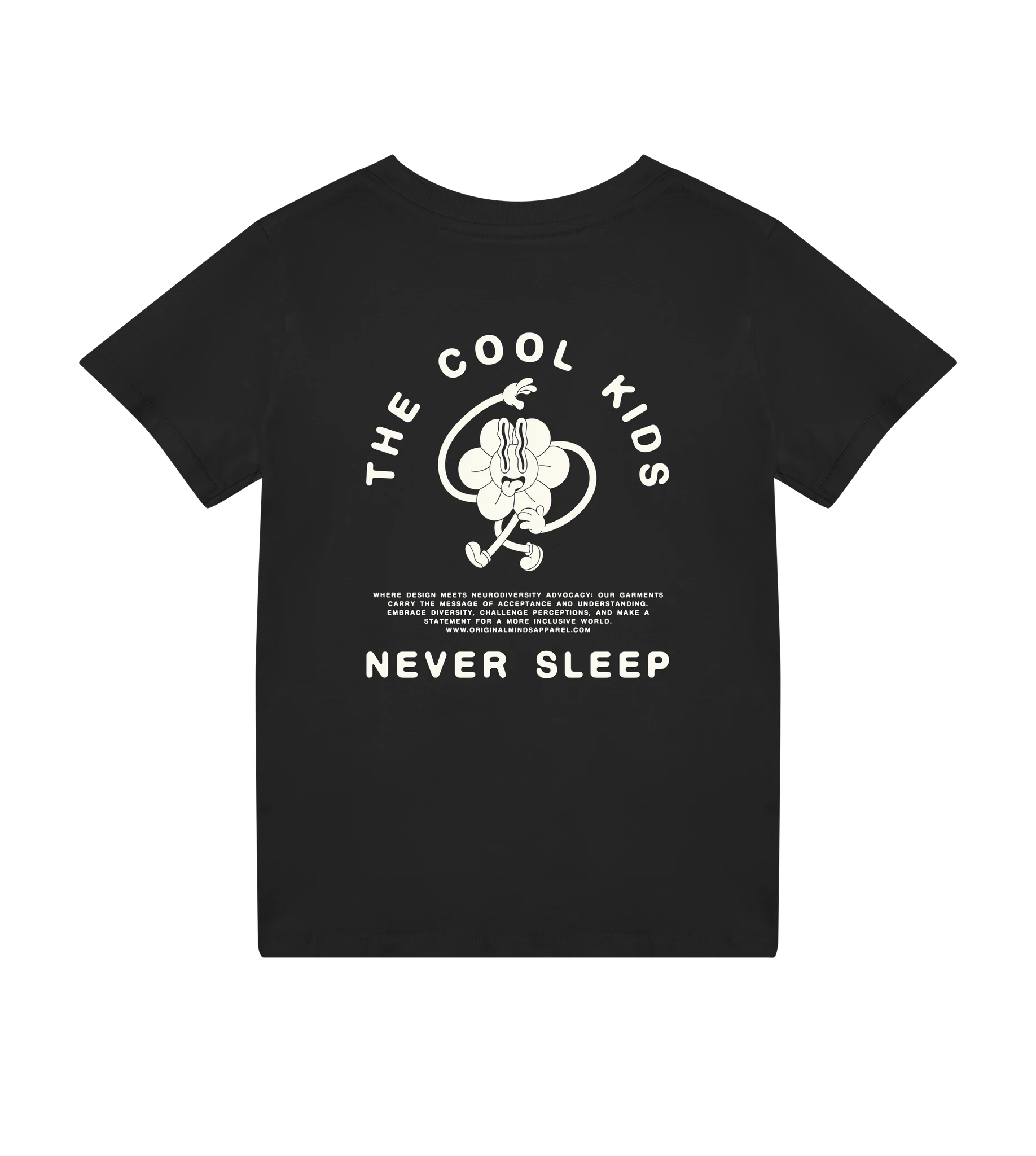 The Cool Kids Never Sleep - Kids T-shirt — back