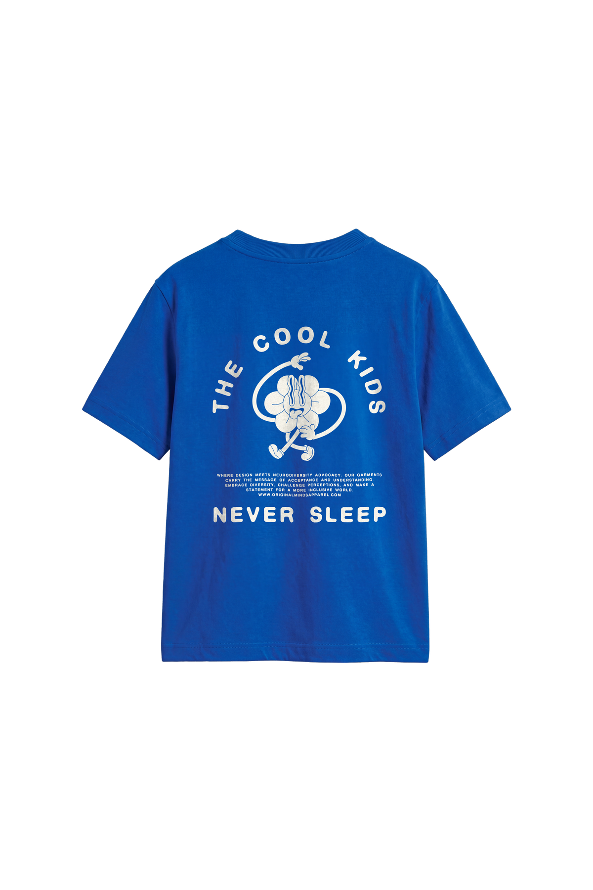 The Cool Kids Never Sleep - Kids T-shirt Bright Royal — back