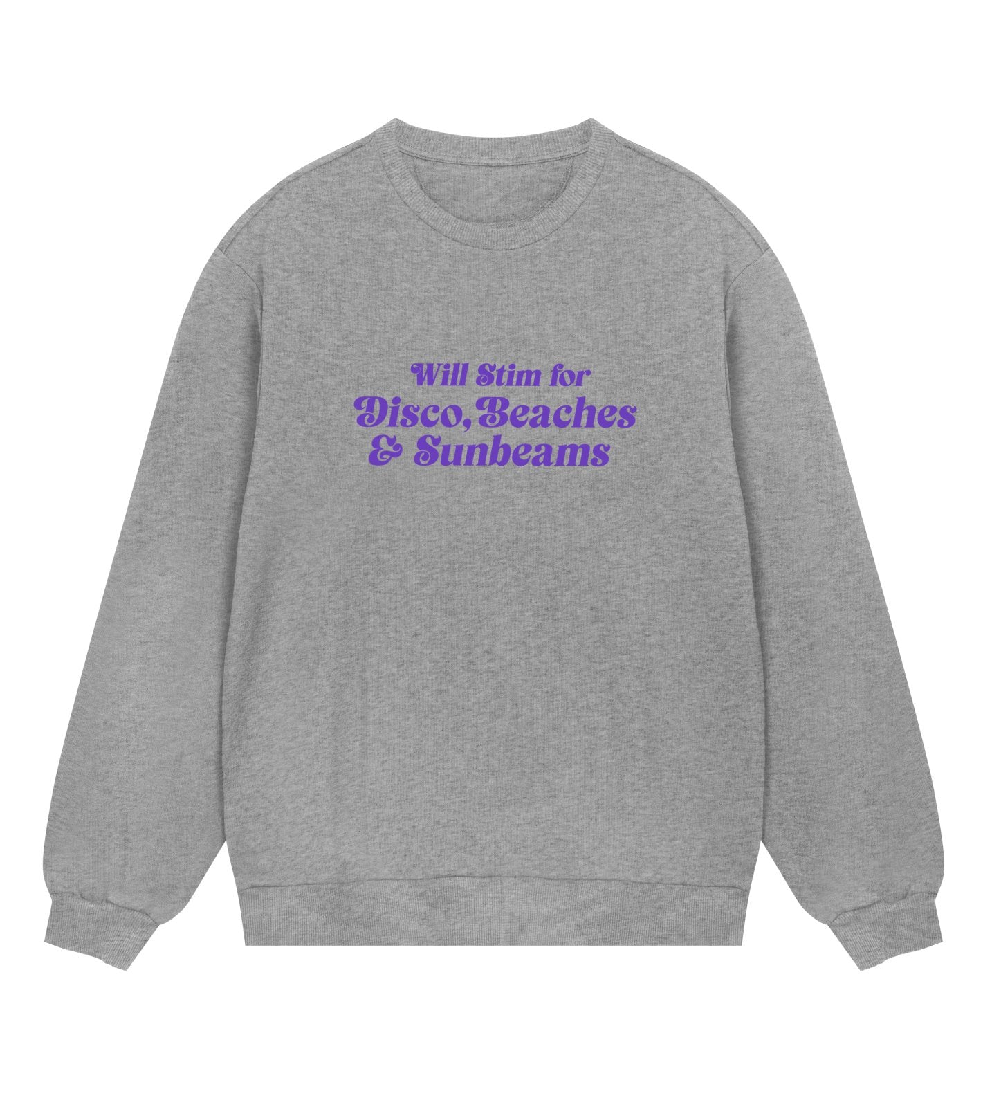 WILL STIM FOR DISCO - MENS REGULAR SWEATSHIRT - GREY MELANGE