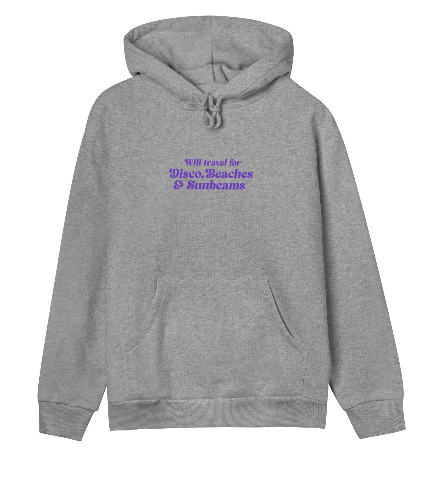 WILL TRAVEL FOR DISCO - WOMENS REGULAR HOODIE - GREY MELANGE