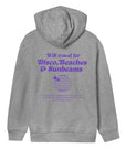 WILL TRAVEL FOR DISCO - WOMENS REGULAR HOODIE - GREY MELANGE